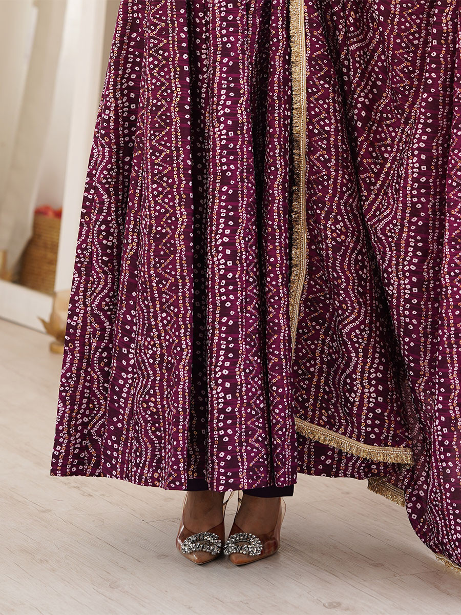 Purple Rayon Silk Embroidery Sequins Wedding Party Festival Casual Ready Anarkali Pant Salwar Kameez