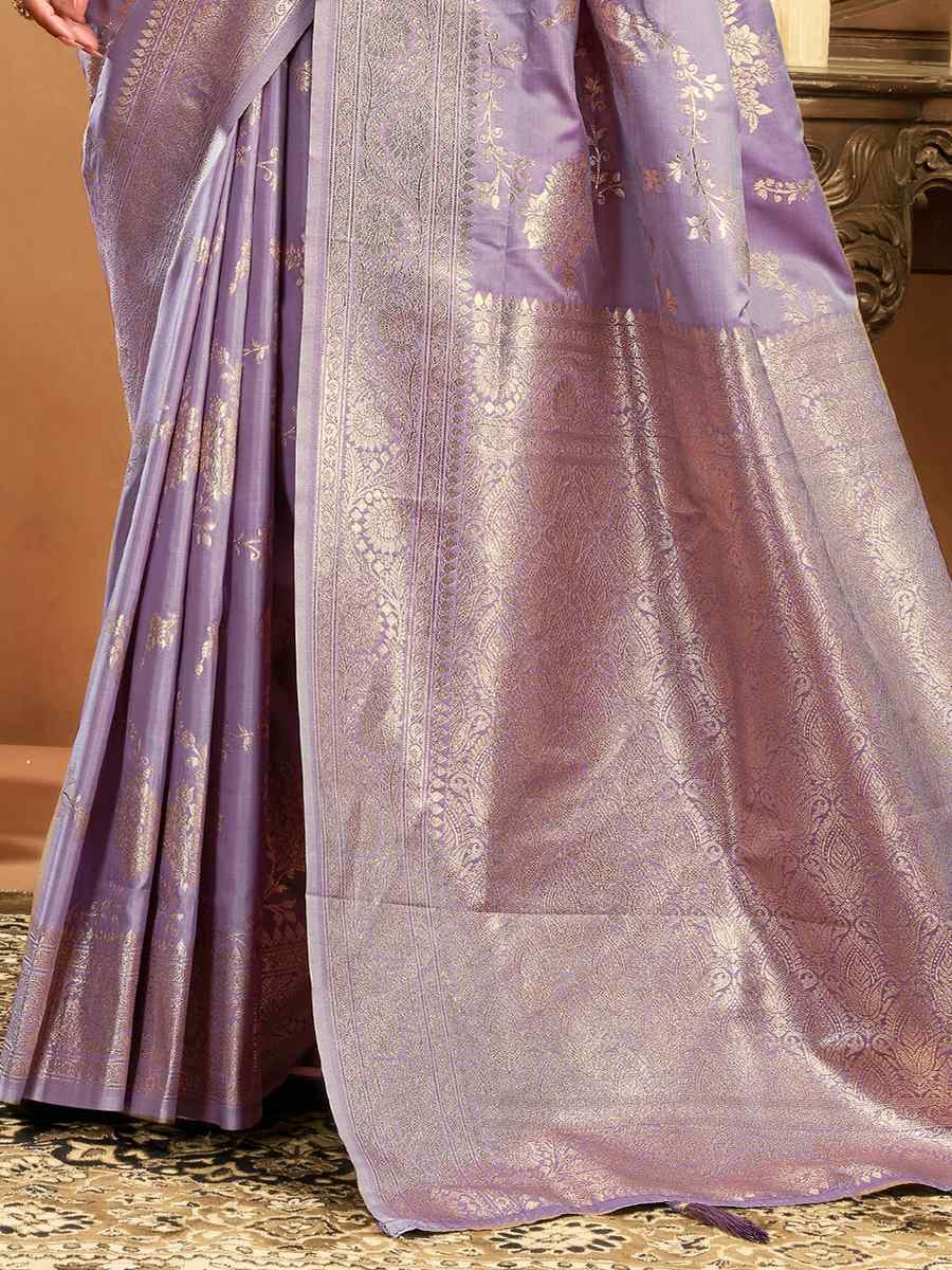 Purple Rich Pallu Silk Handwoven Traditional Bridal Reception Festival Wedding Fancy Heavy Border Saree