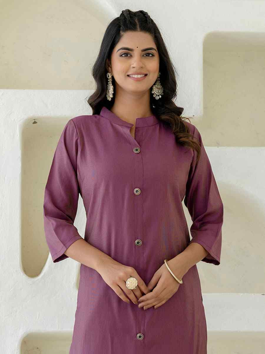 Purple Shimmer Silk Plain Party Wedding Festival Casual Ready Pant Salwar Kameez