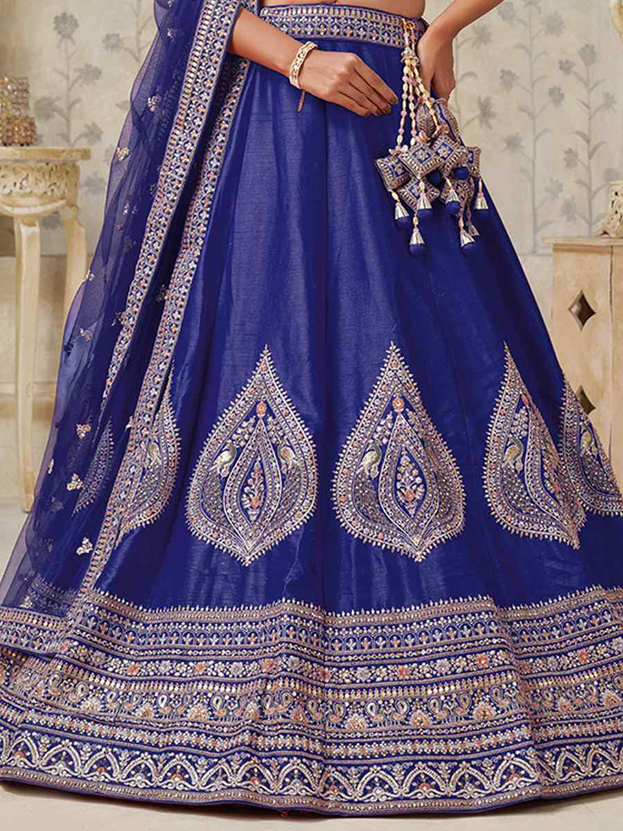 Purple Silk Embroidered Wedding Reception Festival Heavy Border Lehenga Choli