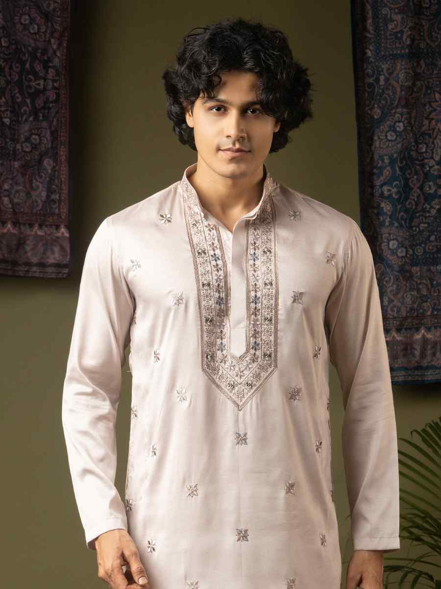 Purple Silk Embroidery Festival Wedding Party Mens Kurta