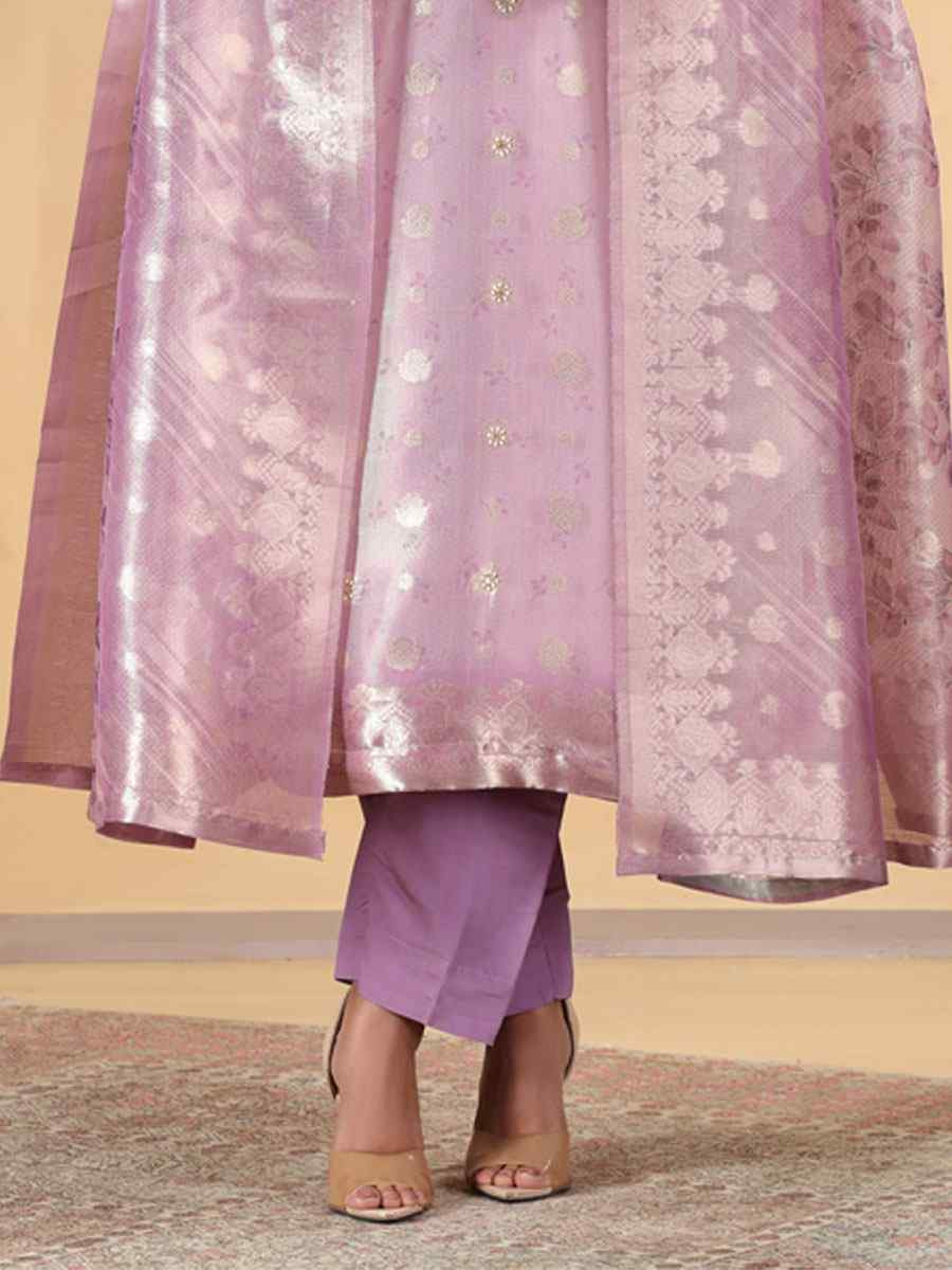Purple Silk Embroidery Party Wedding Festival Casual Ready Pant Salwar Kameez