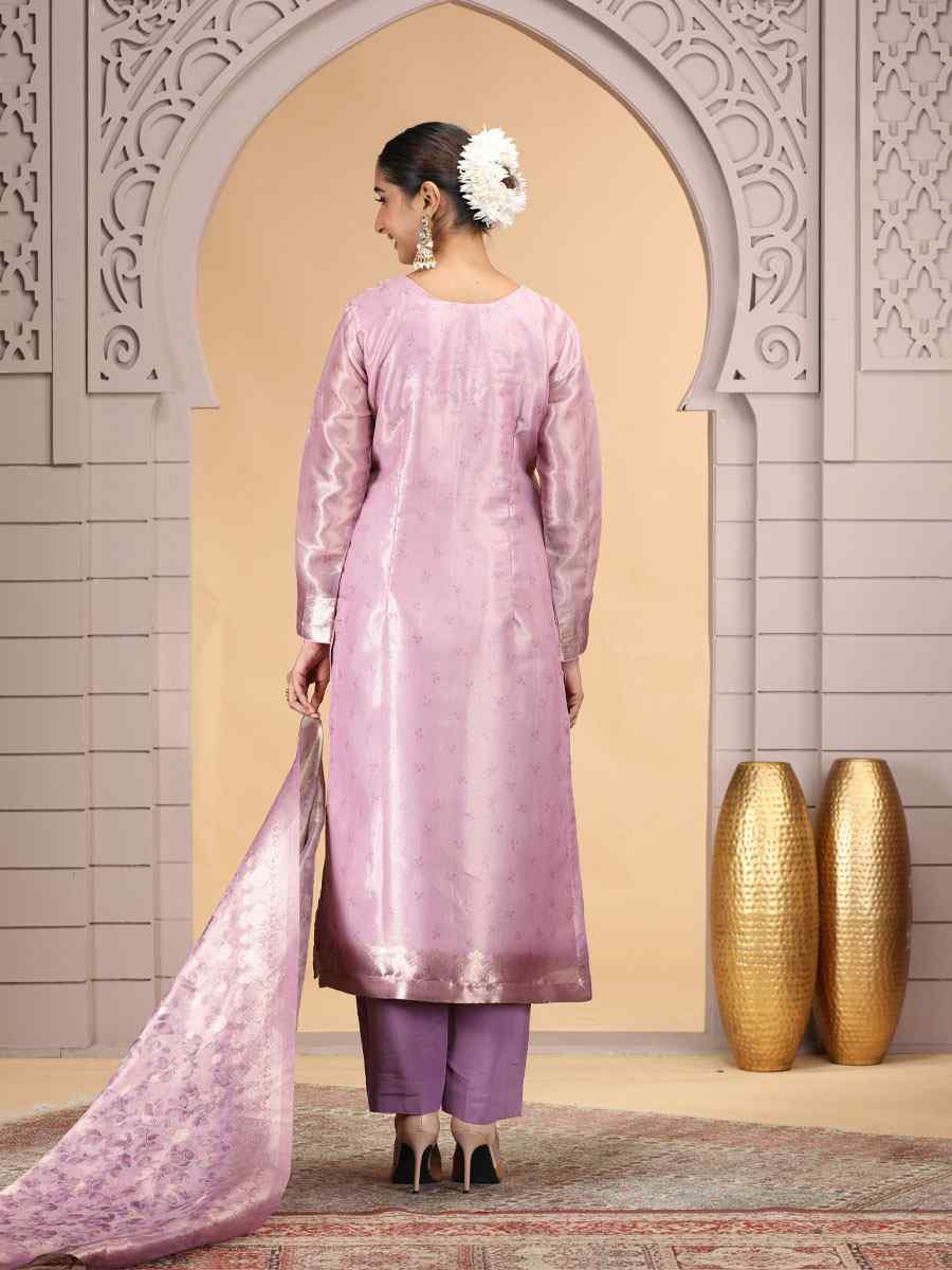 Purple Silk Embroidery Party Wedding Festival Casual Ready Pant Salwar Kameez