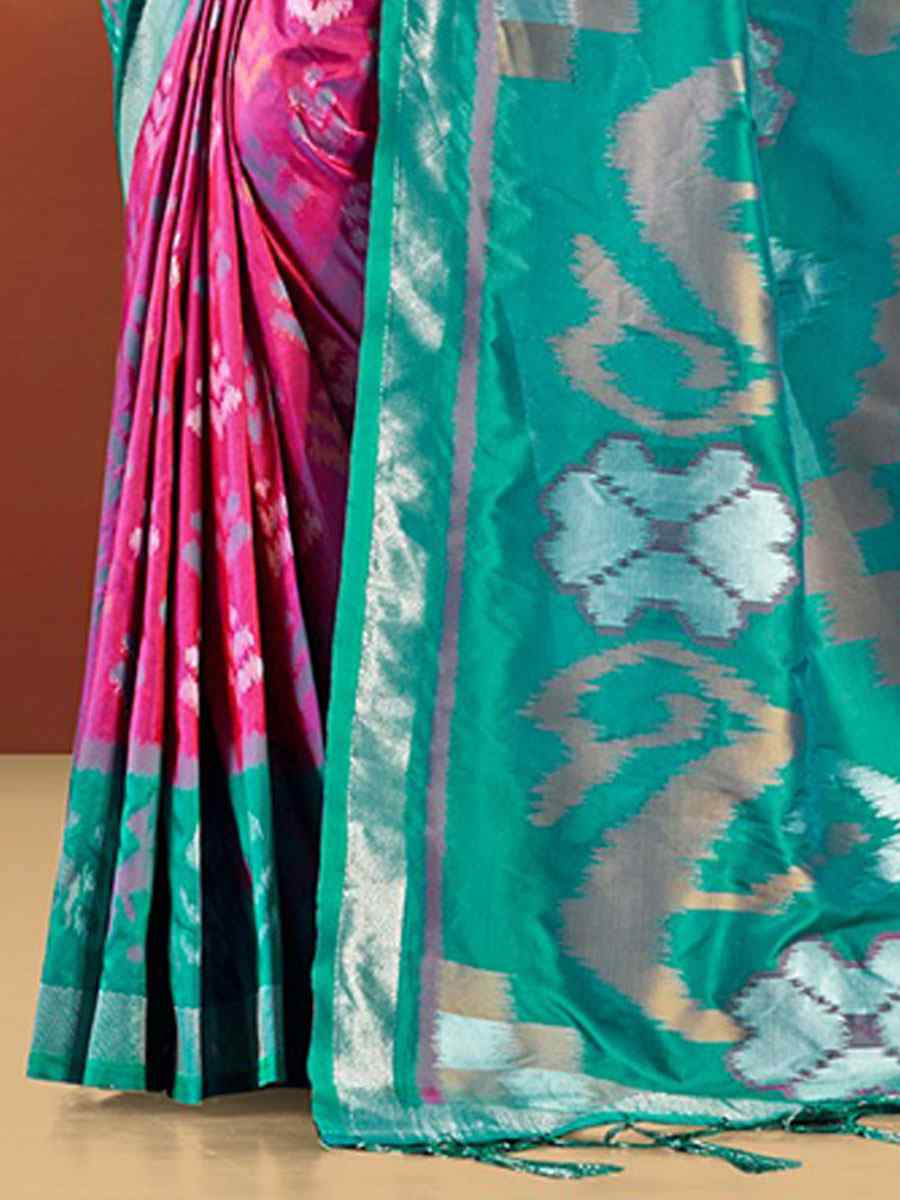 Purple Silk Handwoven Festival Wedding Fancy Heavy Border Saree