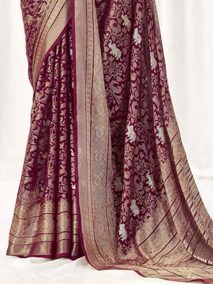 Purple Silk Handwoven Traditional Bridal Reception Festival Wedding Fancy Heavy Border Sarees