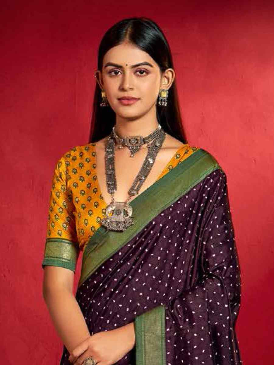 Purple Silk Handwoven Traditional Bridal Reception Festival Wedding Fancy Heavy Border Sarees