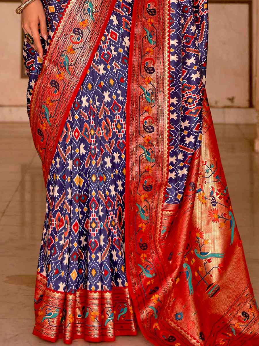 Purple Smooth Silk Handwoven Party Festival Classic Style Saree
