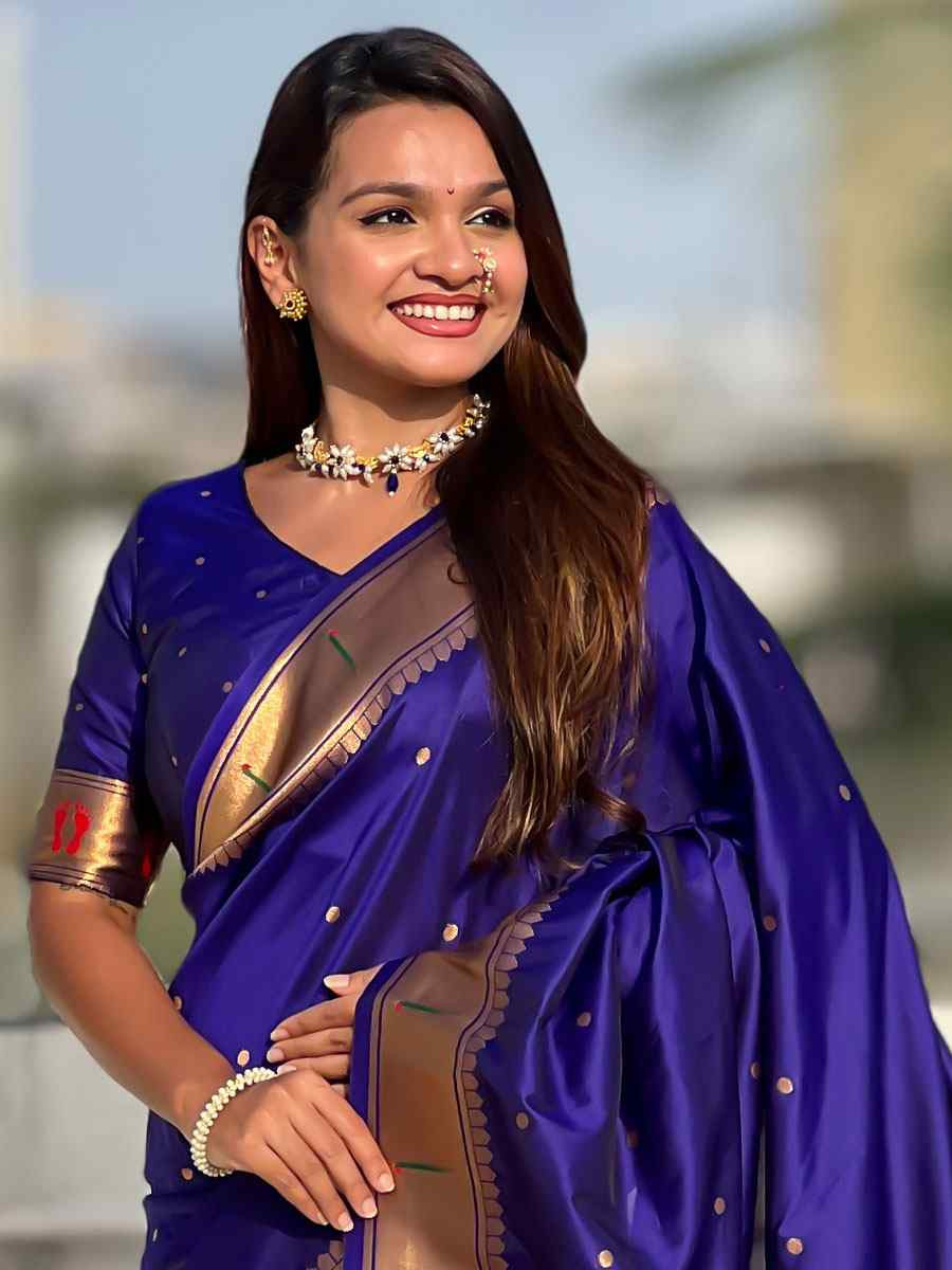 Purple Soft Silk Handwoven Casual Reception Festival Wedding Fancy Classic Style Sarees