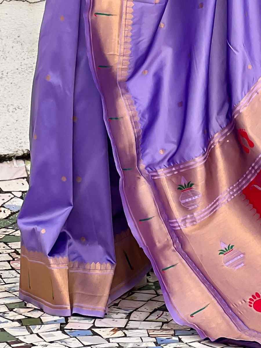 Purple Soft Silk Handwoven Casual Reception Festival Wedding Fancy Classic Style Sarees