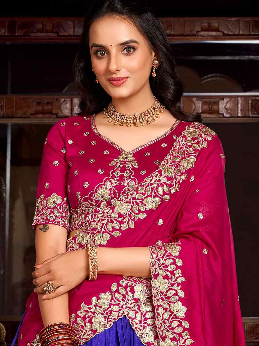 Purple Tussar Silk Printed Party Reception Wedding Lehenga Choli