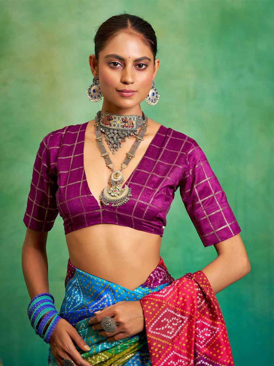 Purple Velvet Tussar Silk Printed Causal Reception Festival Wedding Fancy Classic Style Saree