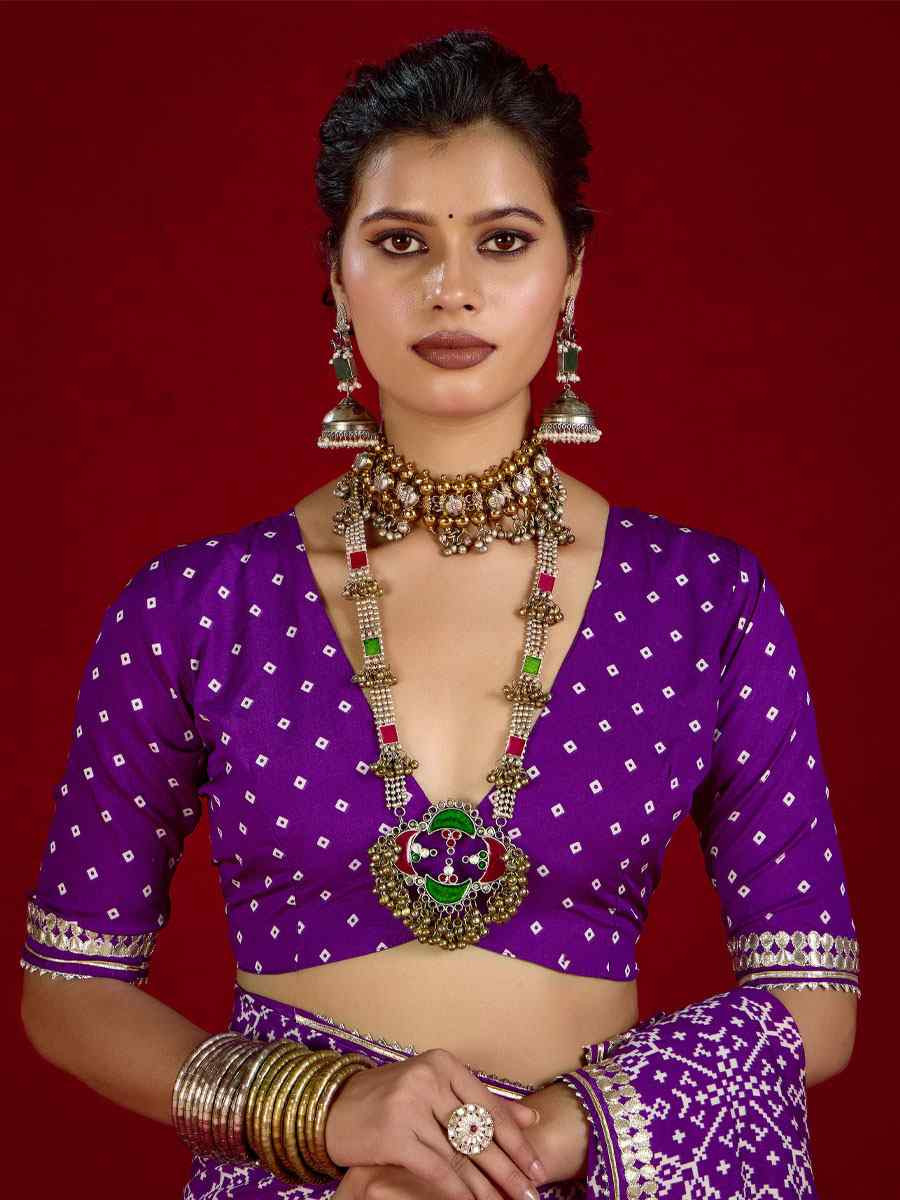 Purple Velvet Tussar Silk Printed Embroidery Casual Reception Festival Wedding Fancy Classic Style Sarees