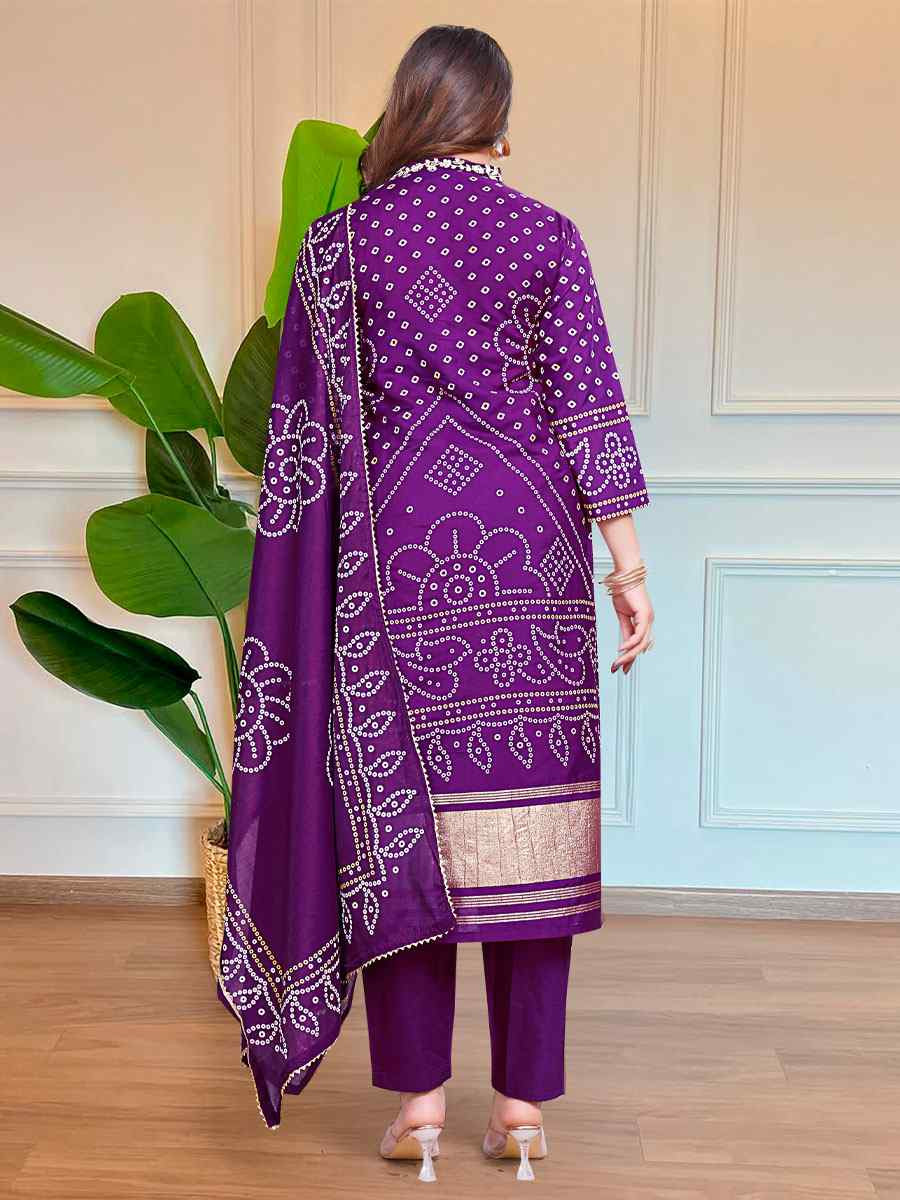 Purple Viscose Embroidered Party Wedding Ready Pant Salwar Kameez