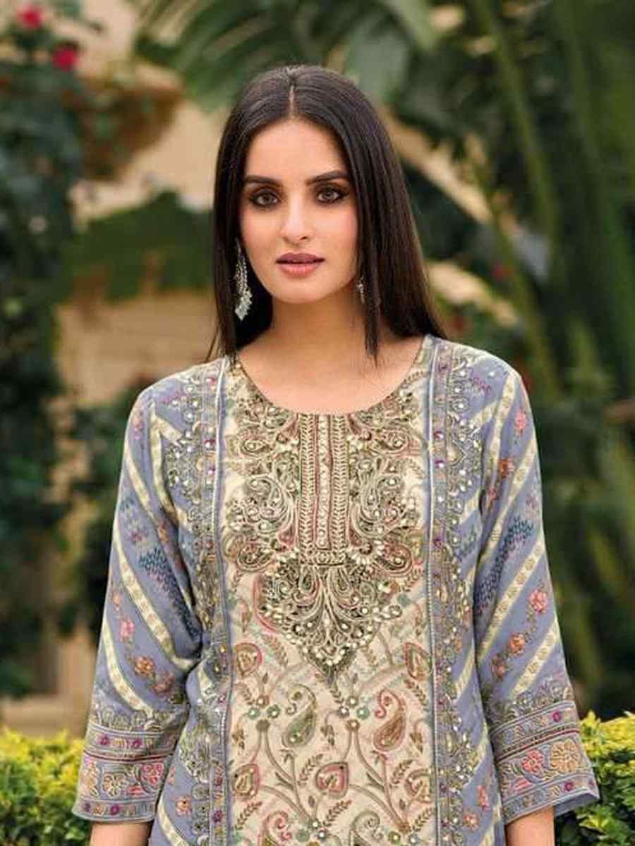 Purple Viscouse Embroidered Festival Wedding Pant Salwar Kameez