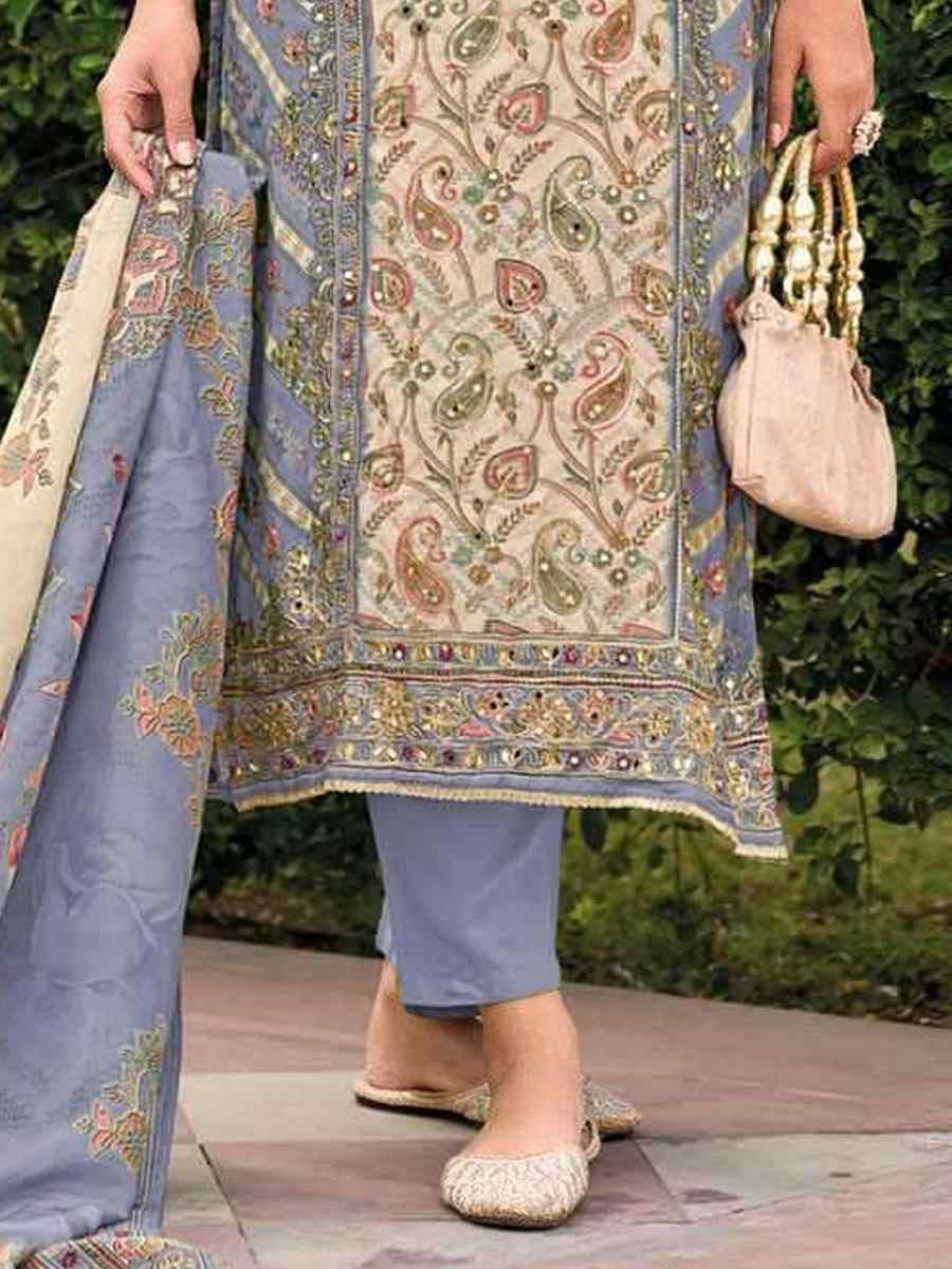 Purple Viscouse Embroidered Festival Wedding Pant Salwar Kameez