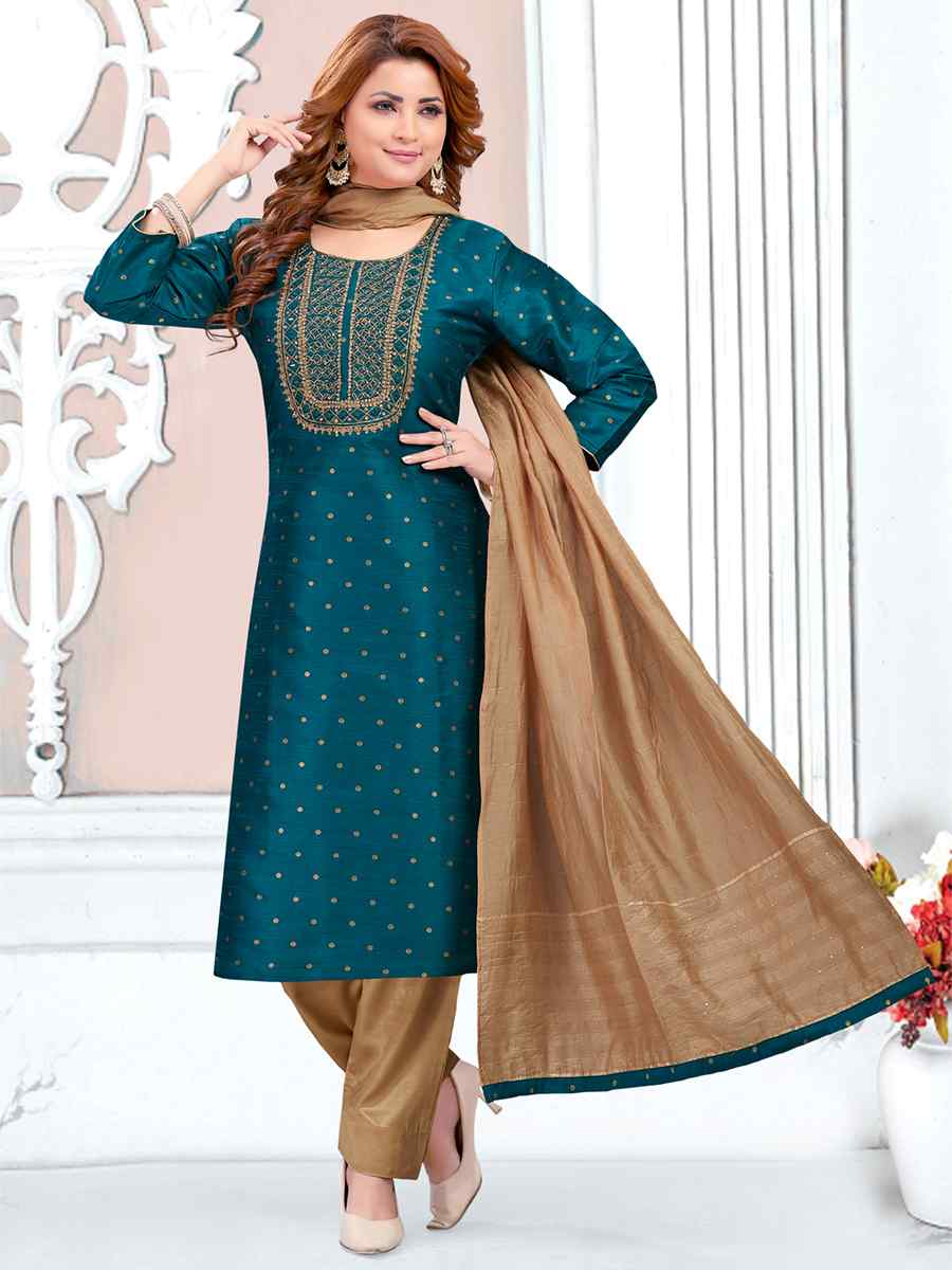 Rama Art Silk Jacquard Embroidered Festival Casual Pant Salwar Kameez