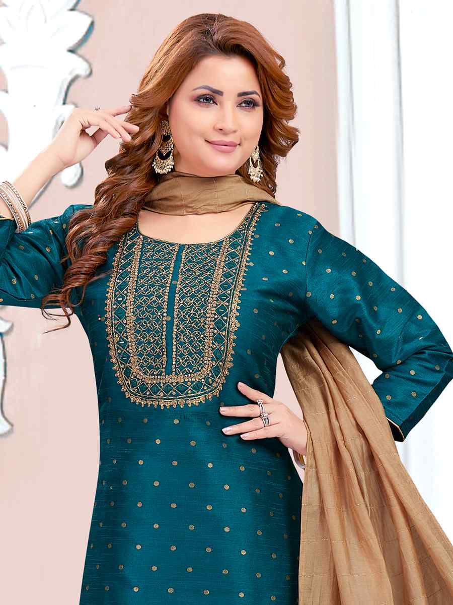 Rama Art Silk Jacquard Embroidered Festival Casual Pant Salwar Kameez