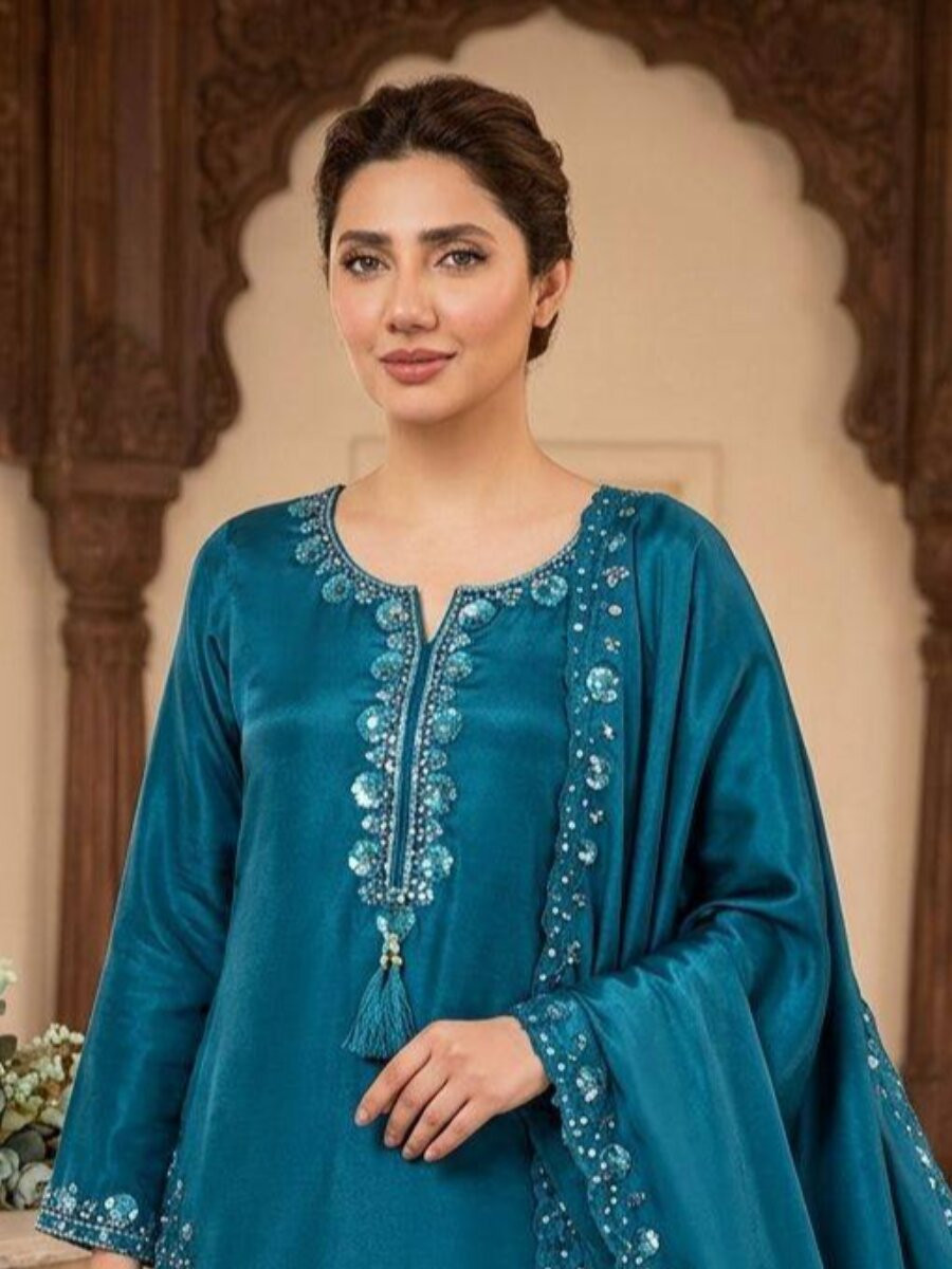 Rama Chinon Embroidery Wedding Party Festival Casual Ready Palazzo Pant Salwar Kameez