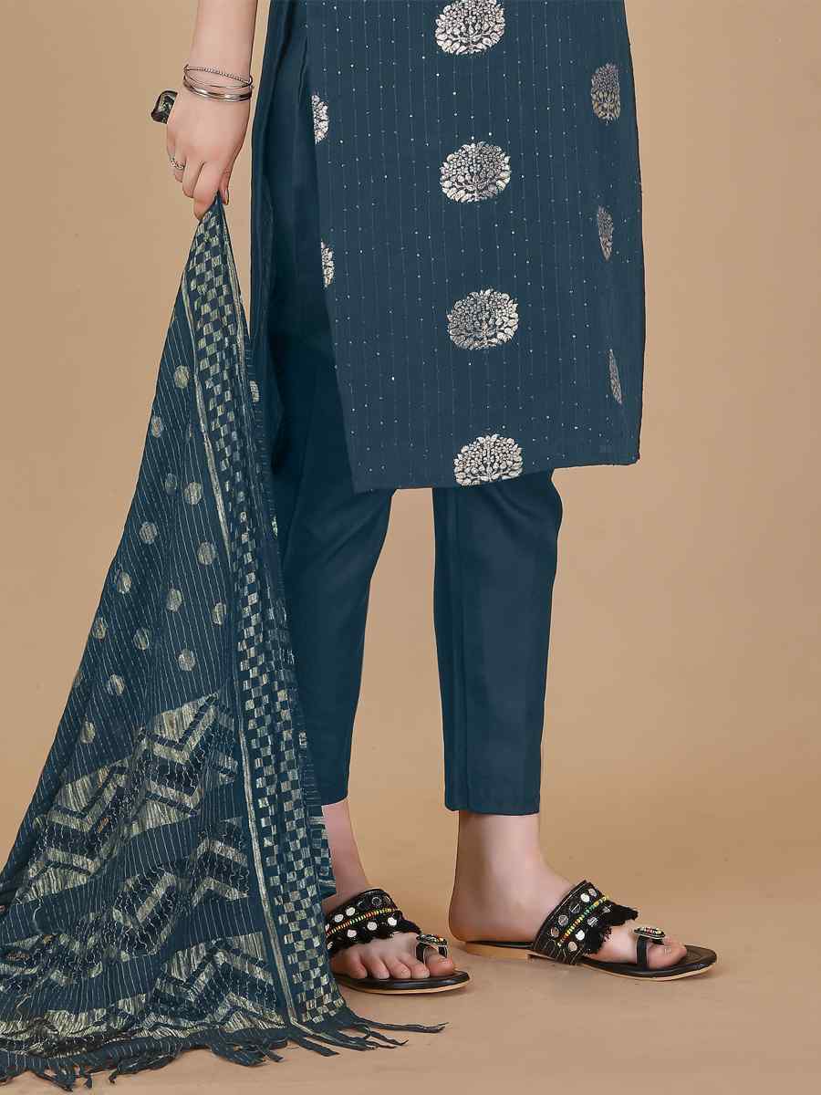 Rama Cotton Jacquard Handwoven Casual Festival Pant Salwar Kameez