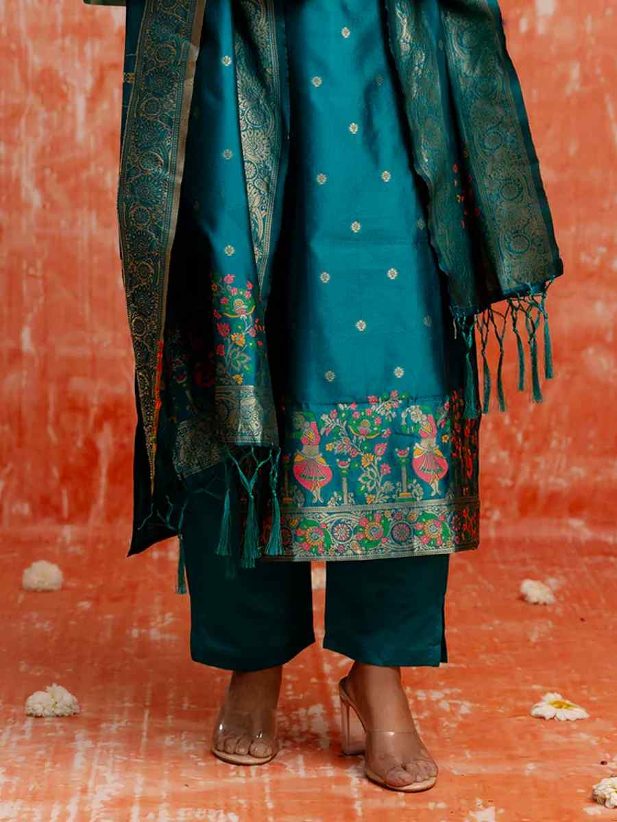 Rama Cotton Silk Embroidered Festival Casual Ready Pant Salwar Kameez