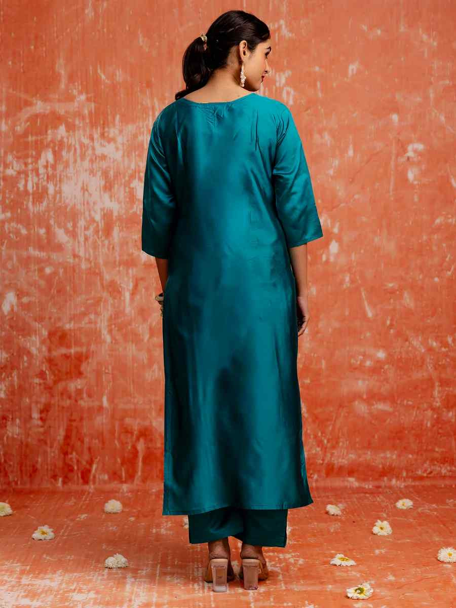 Rama Cotton Silk Embroidered Festival Casual Ready Pant Salwar Kameez