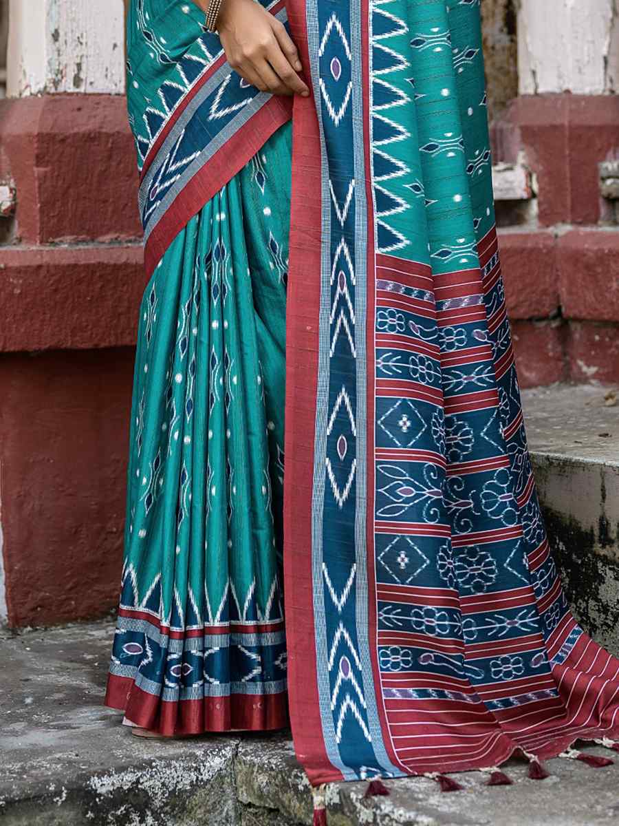 Rama Cotton Silk Handwoven Casual Festival Classic Style Saree