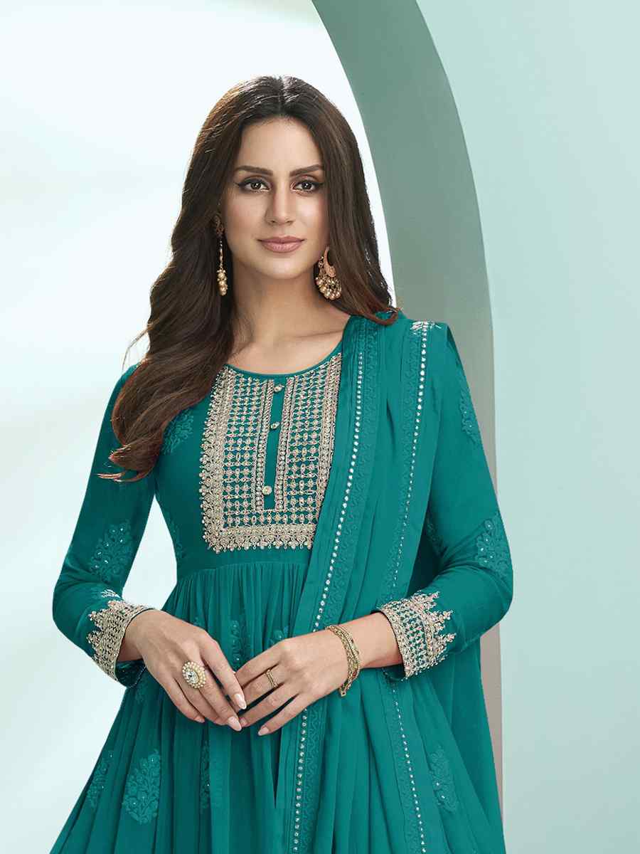 Rama Faux Georgette Embroidered Festival Wedding Anarkali Salwar Kameez