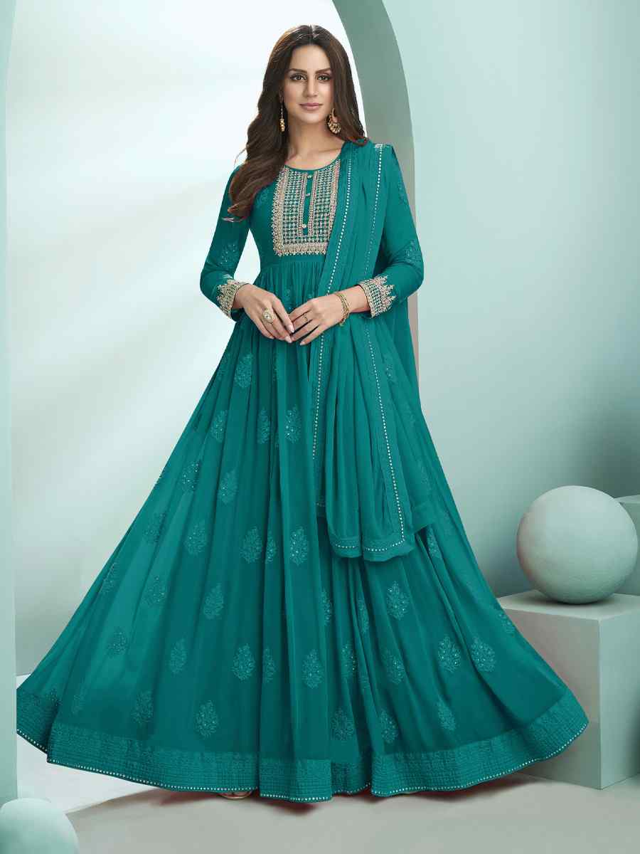 Rama Faux Georgette Embroidered Festival Wedding Anarkali Salwar Kameez
