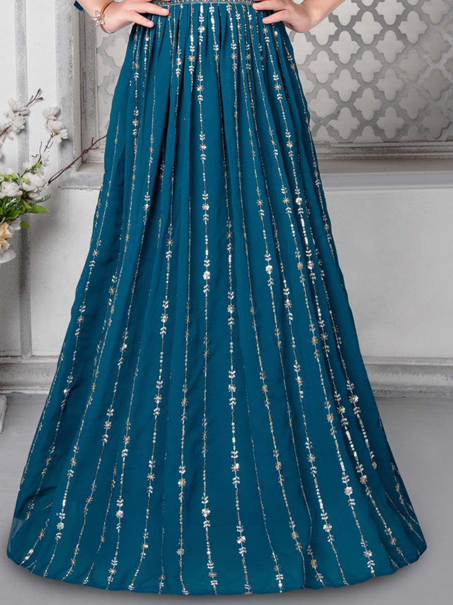 Rama Faux Georgette Embroidered Party Wedding Salwars Girls Wear