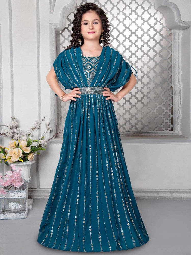 Rama Faux Georgette Embroidered Party Wedding Salwars Girls Wear