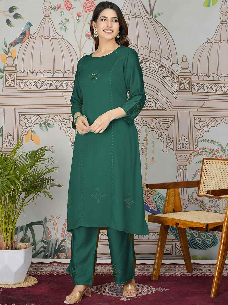 Rama Gajji Silk Printed Festival Casual Kurti