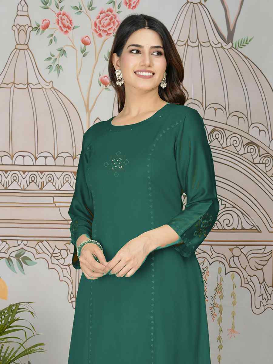 Rama Gajji Silk Printed Festival Casual Kurti