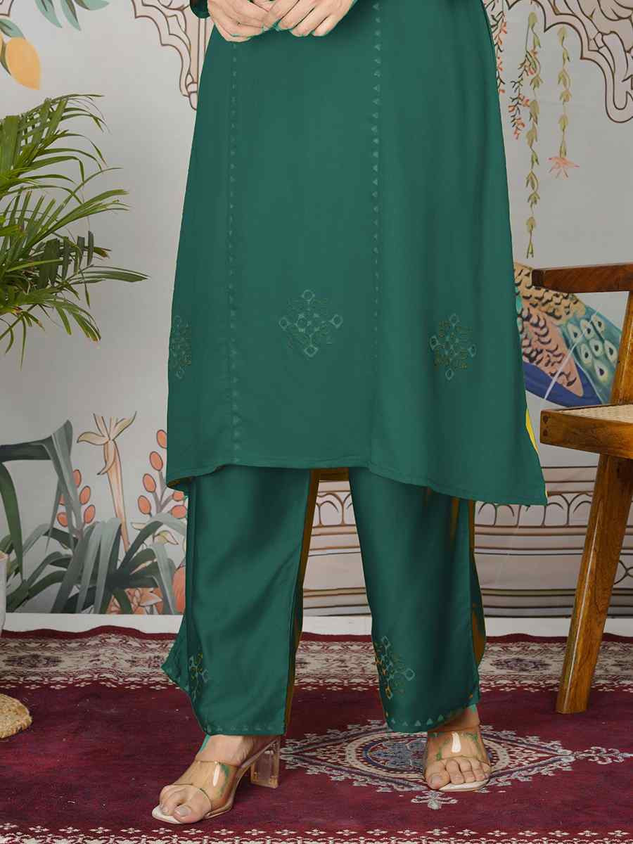 Rama Gajji Silk Printed Festival Casual Kurti