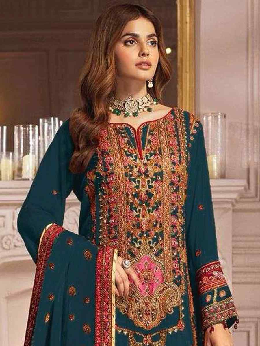 Rama Georgette Embroidered Festival Casual Pant Salwar Kameez