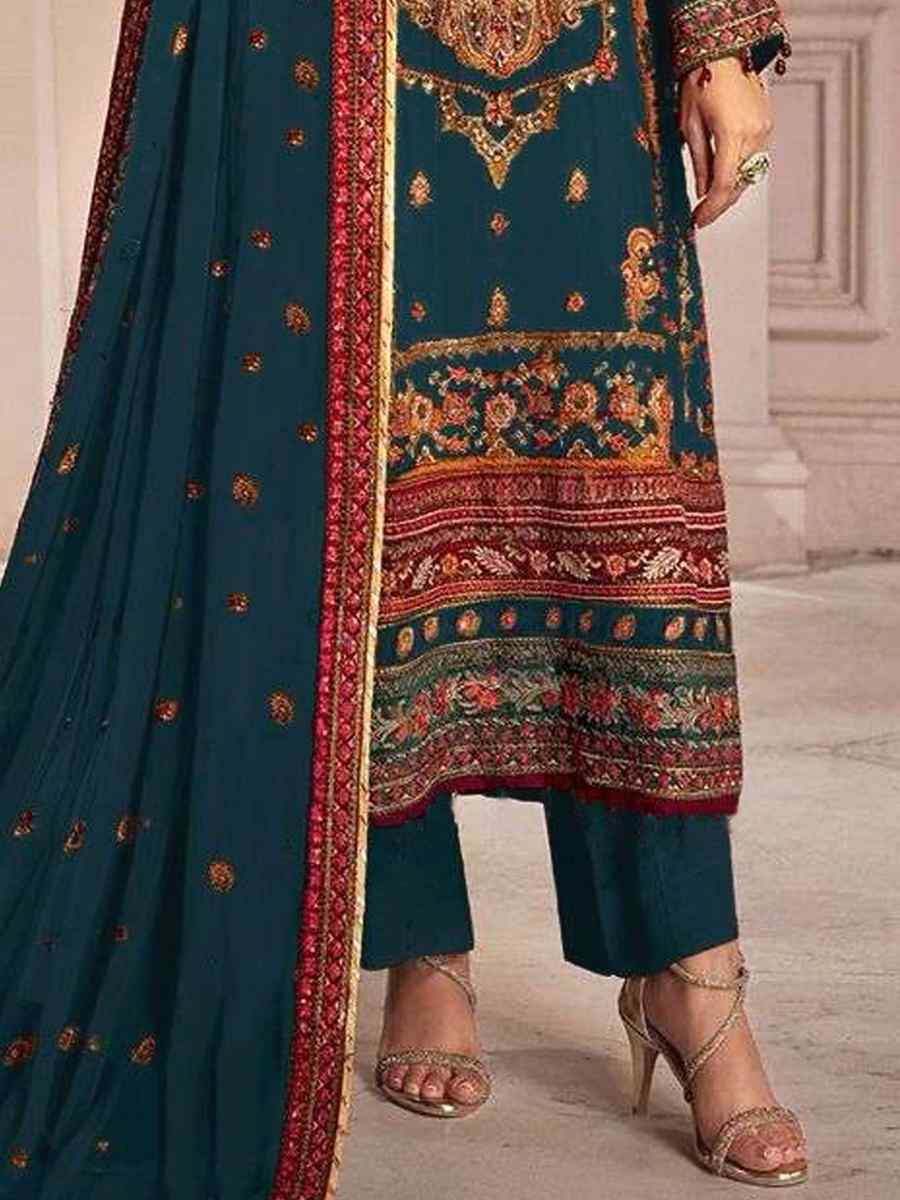 Rama Georgette Embroidered Festival Casual Pant Salwar Kameez