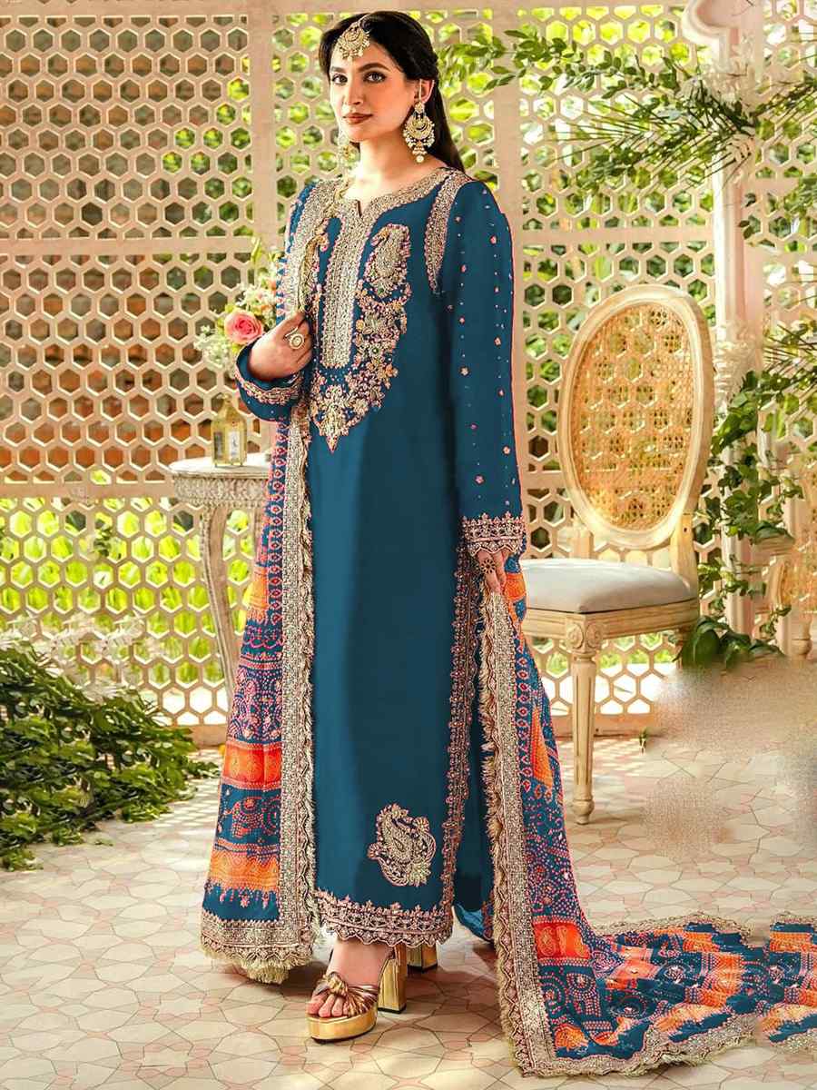 Rama Georgette Embroidered Festival Casual Pant Salwar Kameez
