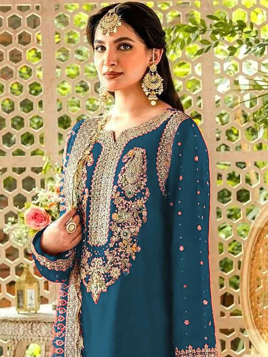 Rama Georgette Embroidered Festival Casual Pant Salwar Kameez