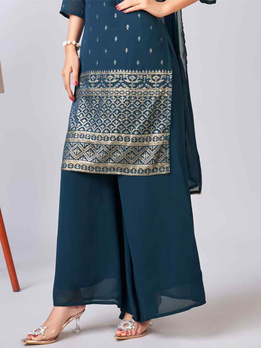 Rama Georgette Embroidered Festival Casual Ready Palazzo Pant Salwar Kameez
