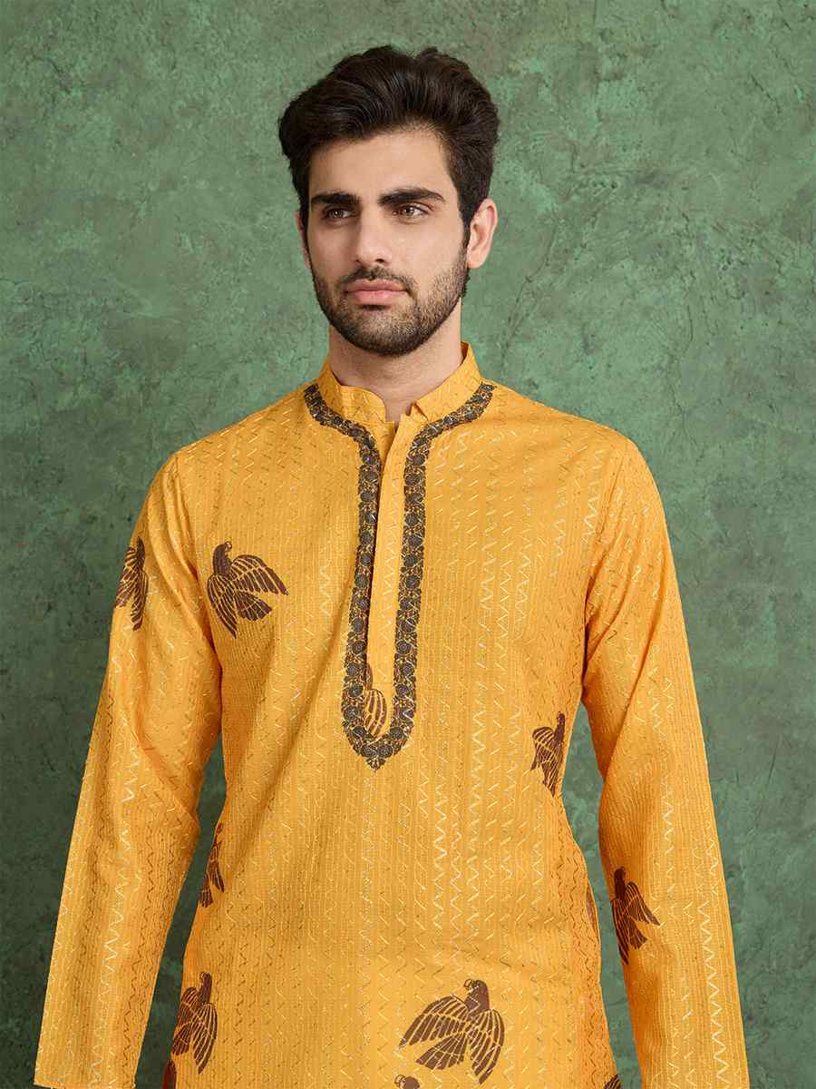 Rama Green Georgette Printed Festival Party Kurta