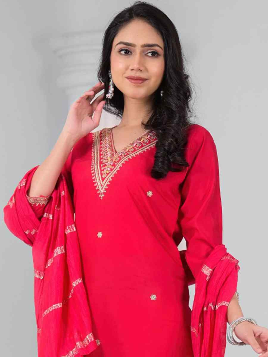 Rama Green Rayon Embroidered Festival Casual Ready Pant Salwar Kameez