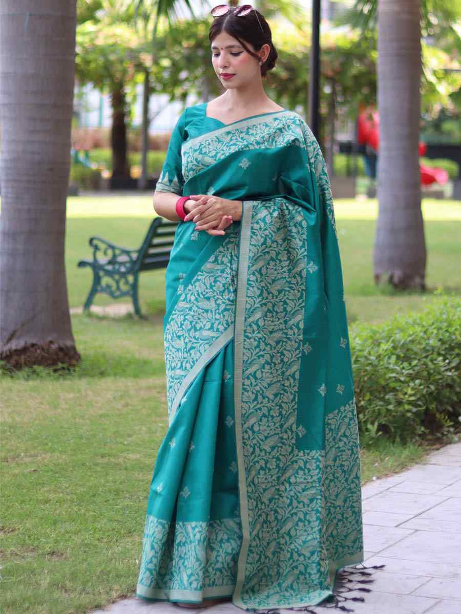 Rama Handloom Raw Silk Handwoven Casual Festival Classic Style Saree