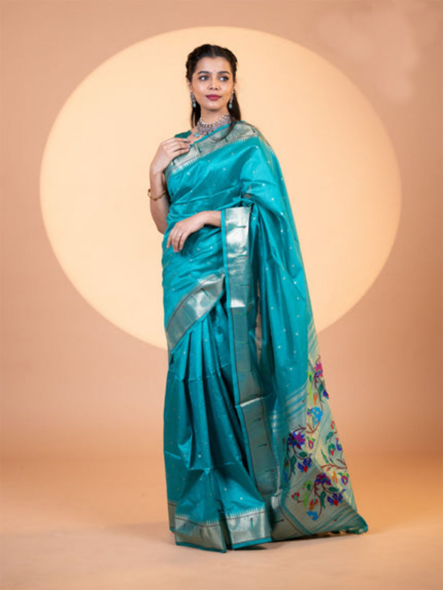 Rama Khadi Silk Handwoven Wedding Reception Party Festival Casual Heavy Border Sarees