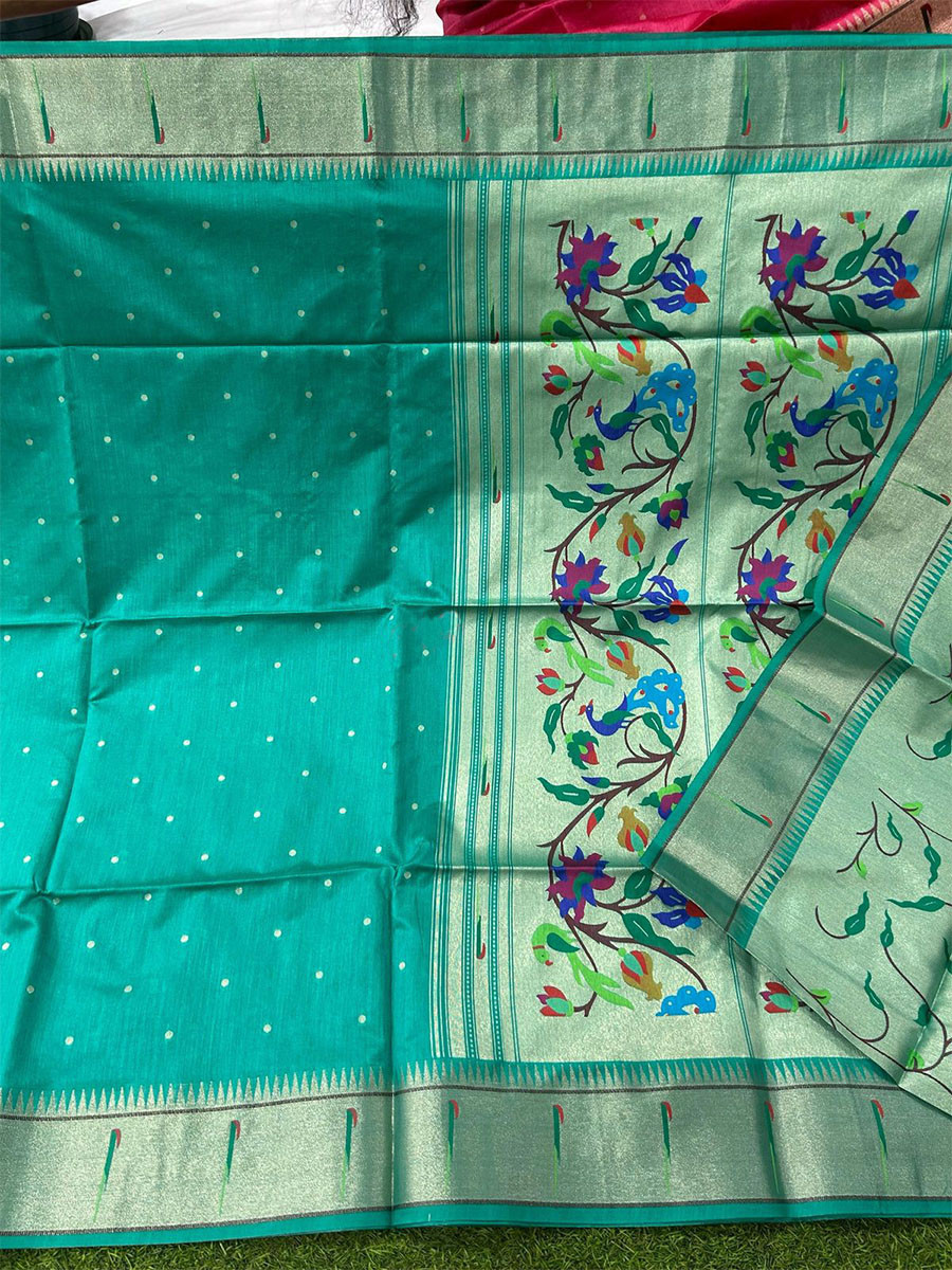 Rama Khadi Silk Handwoven Wedding Reception Party Festival Casual Heavy Border Sarees