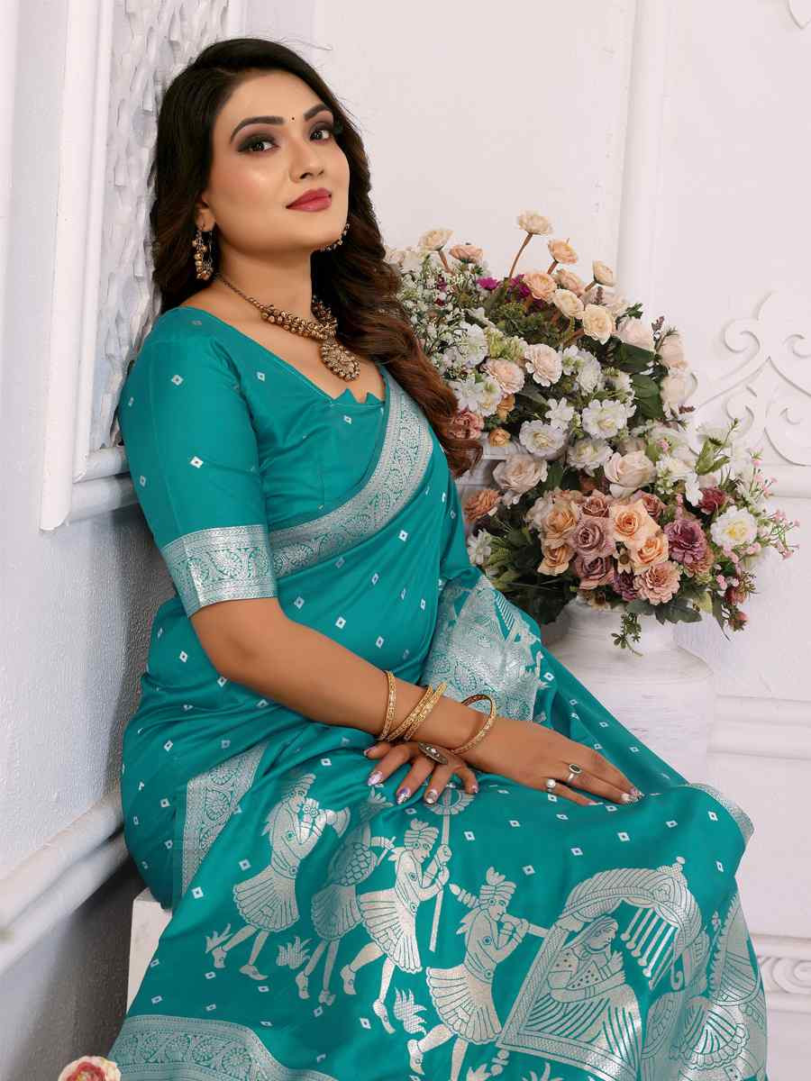 Rama Premium Quality Summer Lichi Silk Handwoven Casual Festival Classic Style Saree
