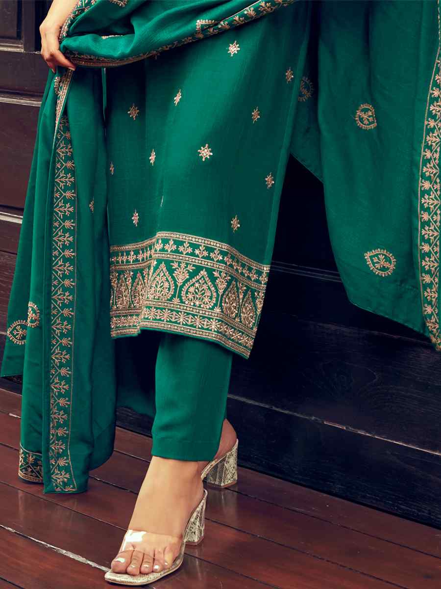 Rama Premium Silk Embroidered Party Festival Pant Salwar Kameez