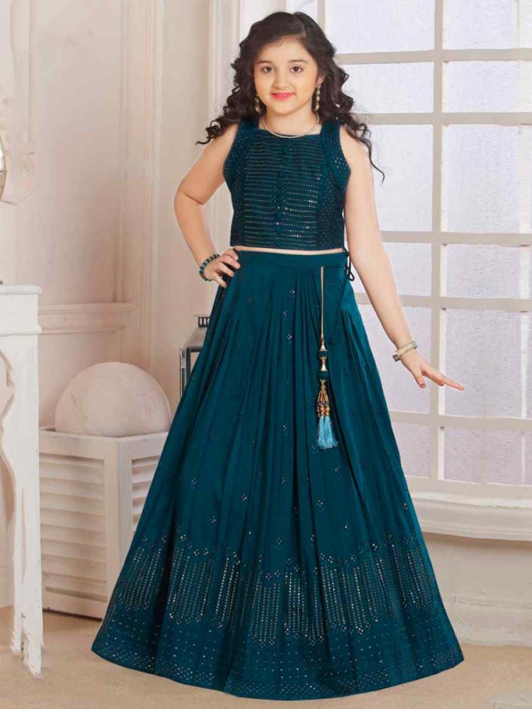Rama Pure Georgette Sequins Wedding Festival Lehengas Girls Wear