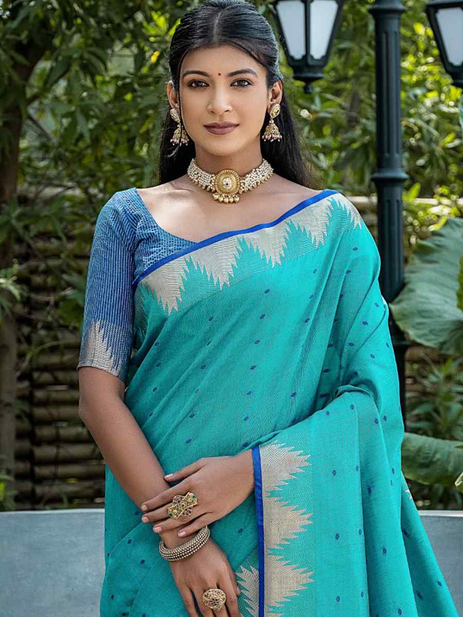 Rama Raw Silk Handwoven Casual Festival Classic Style Saree