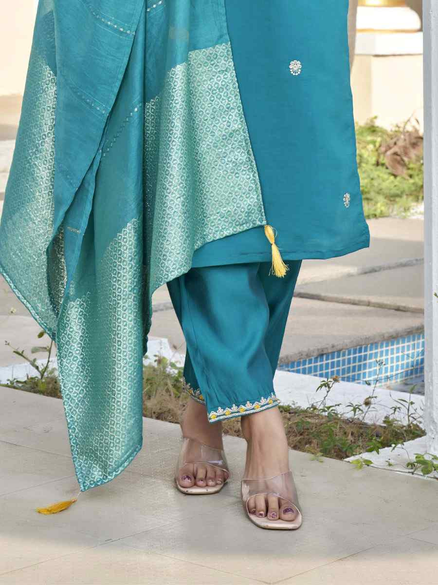 Rama Roman Silk Embroidery Party Wedding Festival Casual Ready Pant Salwar Kameez