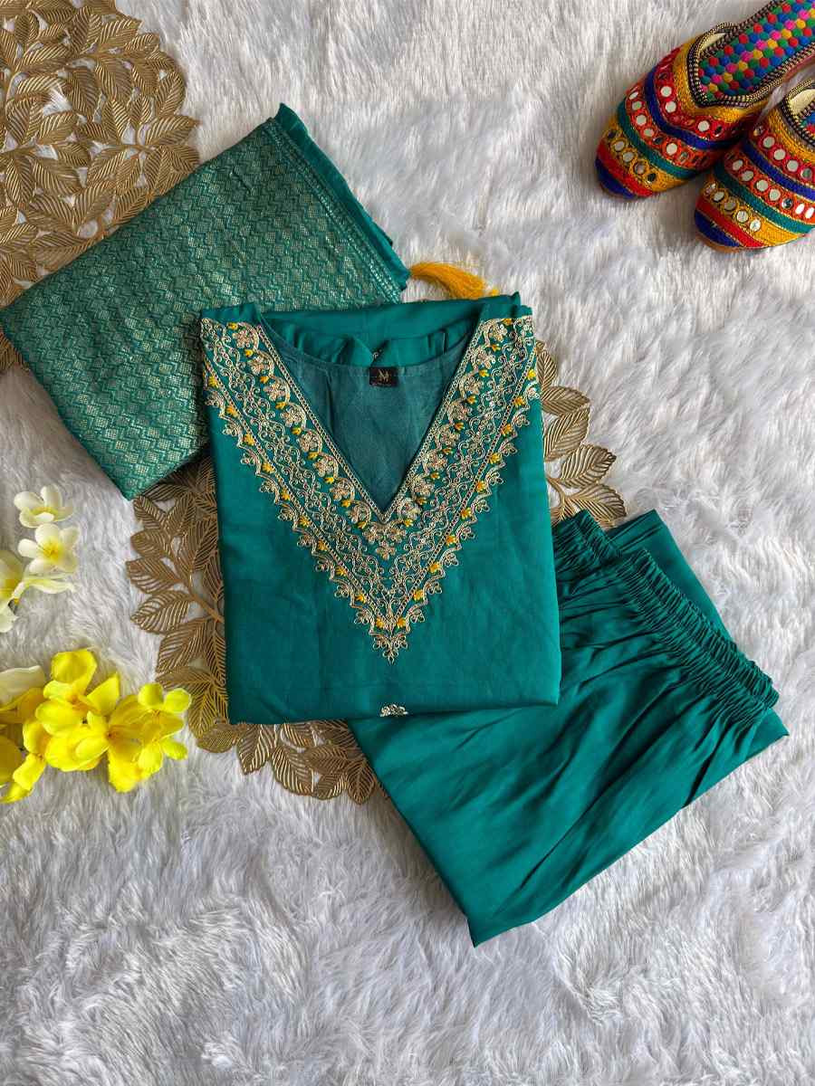 Rama Roman Silk Embroidery Party Wedding Festival Casual Ready Pant Salwar Kameez