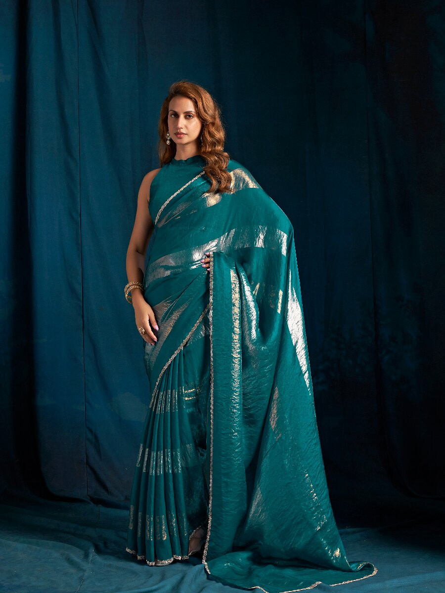 Rama Satin silk Zircon Stone Wedding Reception Party Festival Casual Classic Style Sarees
